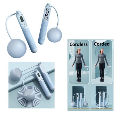 Dual-Mode Adult Smart Counting Jump Rope (Corded/Cordless)